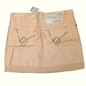 Bebe Rhinestone Mini Skirt
